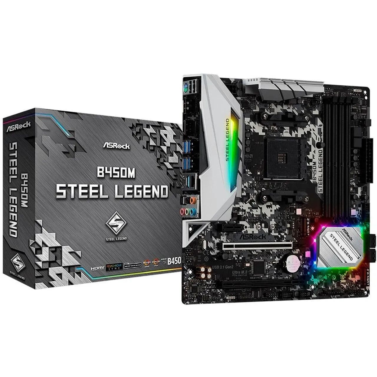Placa mãe b450 steel legend RGB nova lacrada 