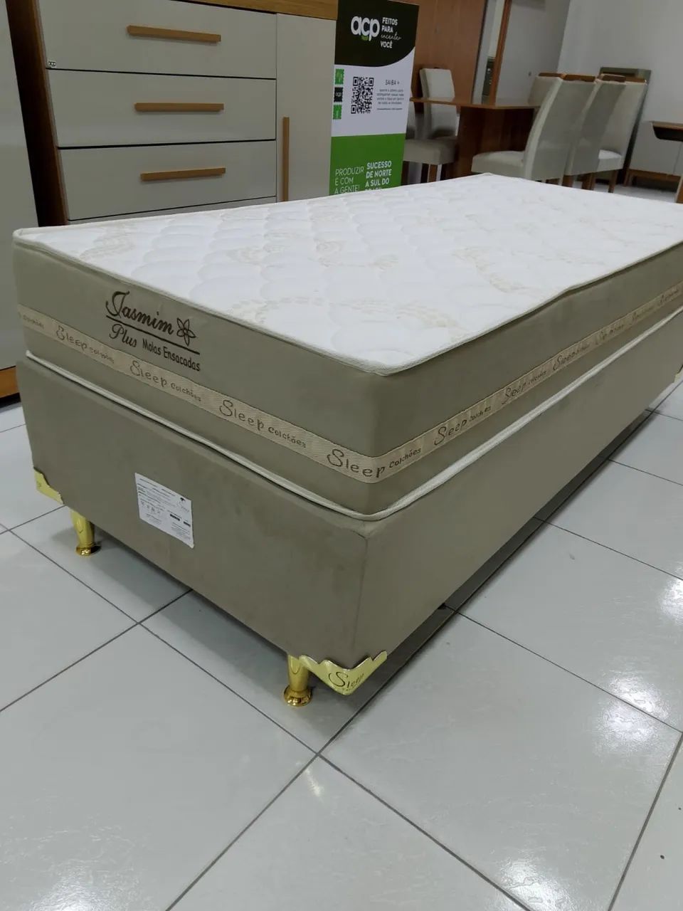 Cama Box solteiro Jasmin Plus, base + colchão com molas ensacadas - Entrega imediata; - Foto 5