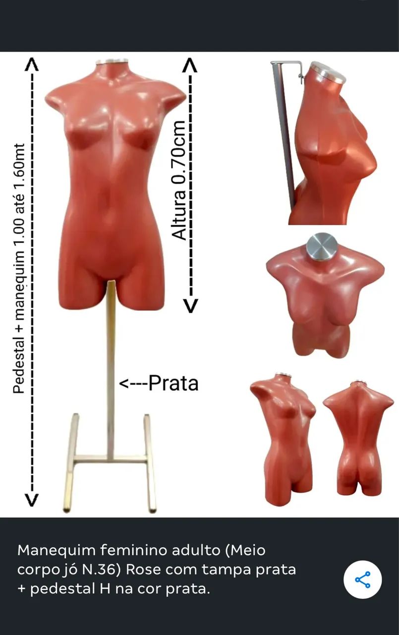 Manequim com pedestal