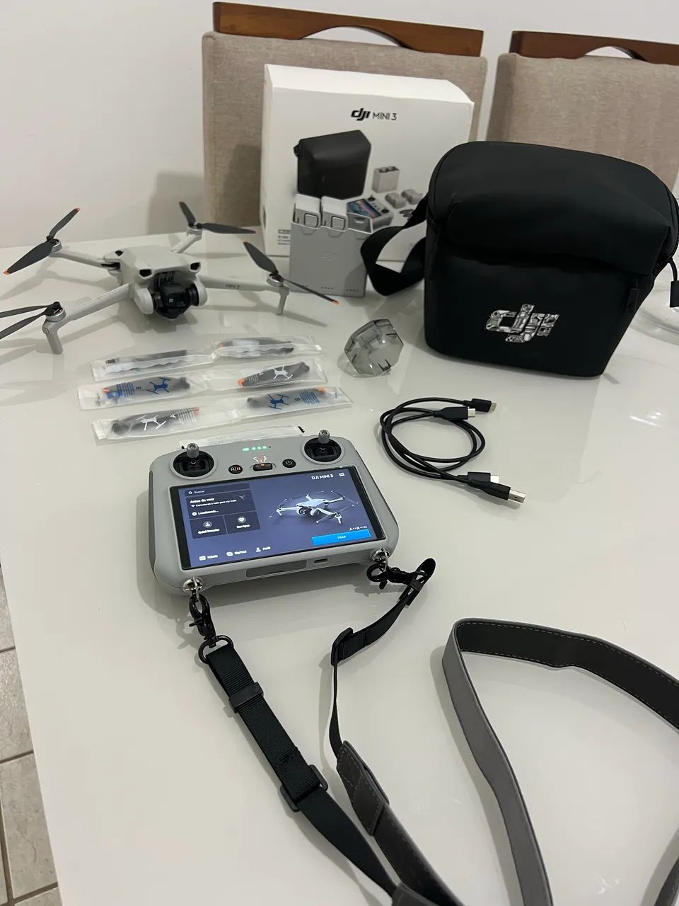 DRONE DJI MINI 3 COMBO FLY MORE COM TELA RC