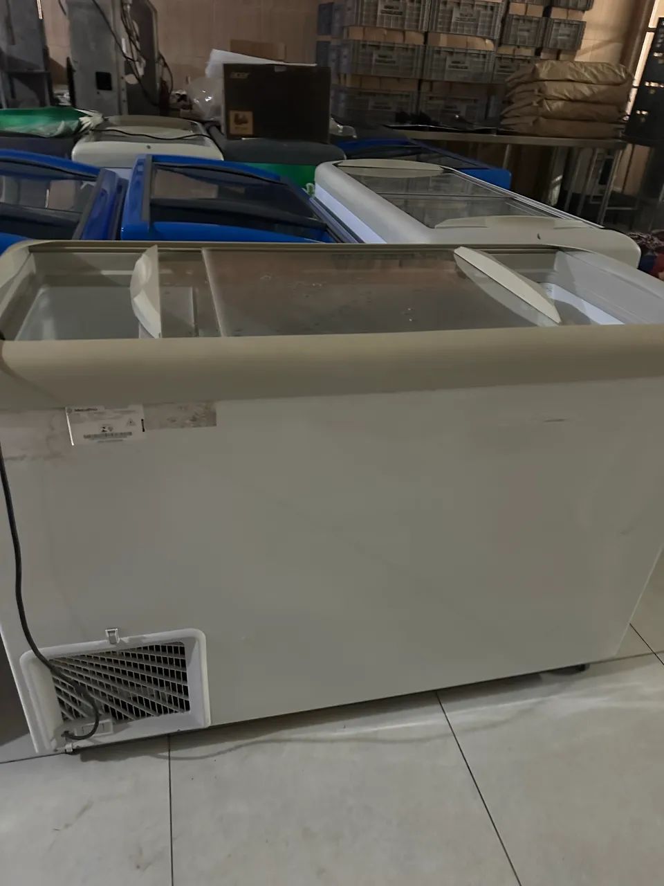 Freezer tampa de vidros 