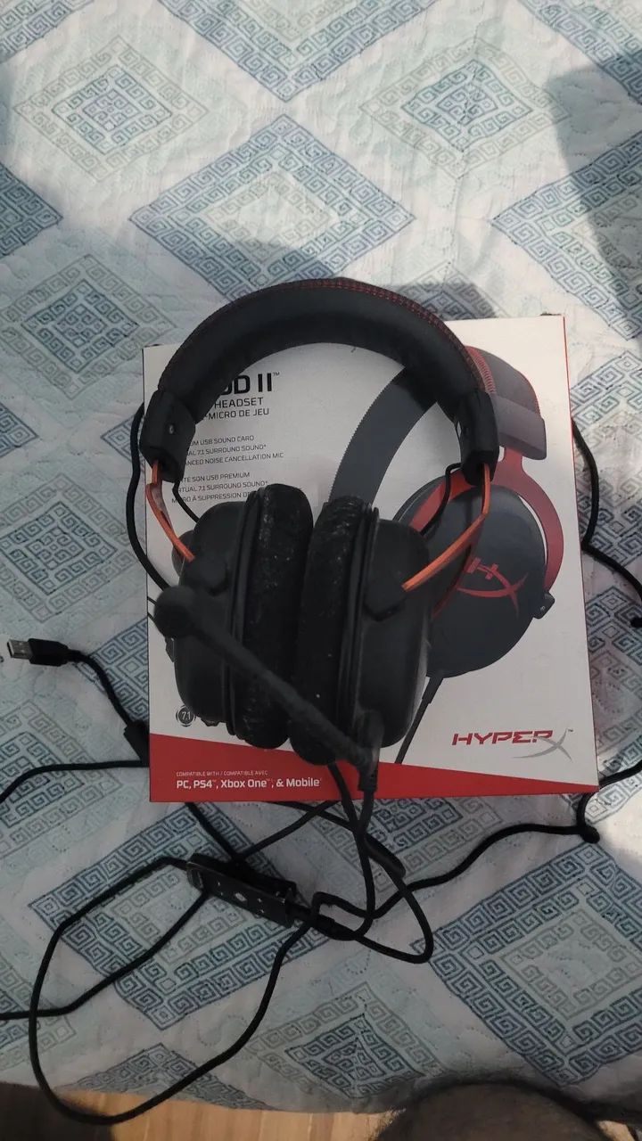 HEADSET HYPERX CLOUD 2 - 7.1 / cabo com mal contato - Foto 2