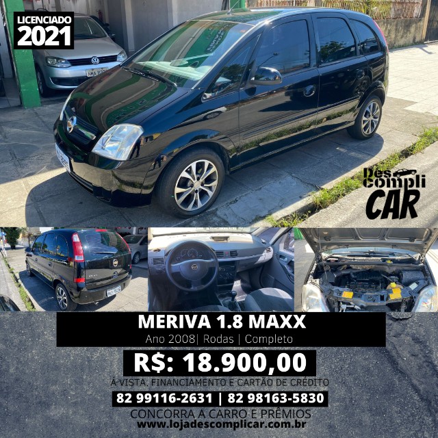 MERIVA 1.8 MAXX 2008  TRIUNFO AUTOMOVEIS 