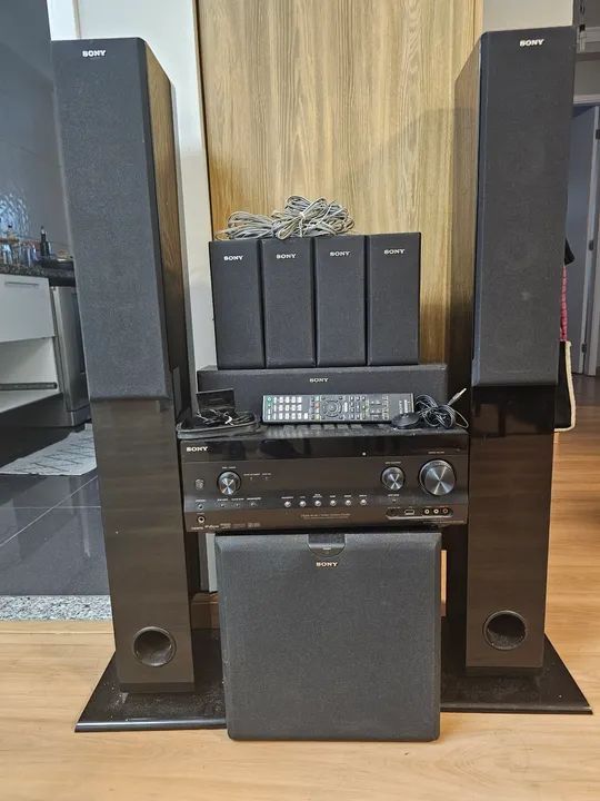 Home Theater Sony 7.1 ( Receiver + Caixas + Subwoofer Ativo