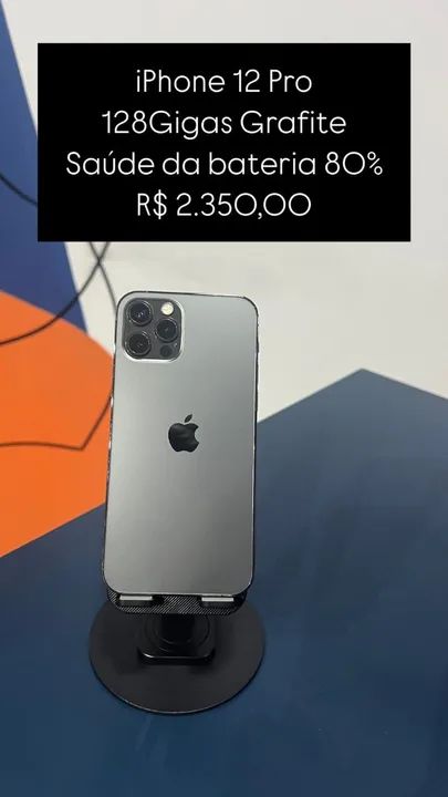 iPhone 12 Pro 128GB バッテリー80% IPhone 12 Pro 128GB Grafite Saúde de bateria 80% Semi Novo | Loja