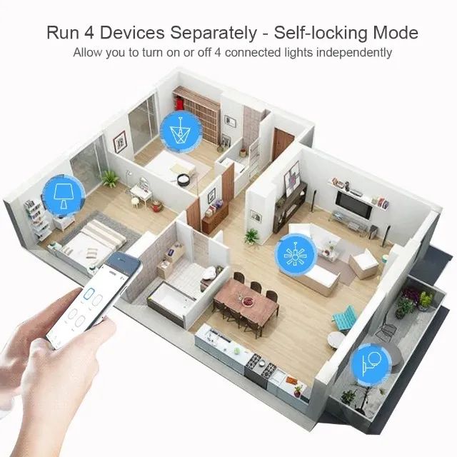 Smart Wifi 4 Canais - Tuya Interruptor Inteligente 4 Canais 4ch Wifi + Rf 433mhz - Foto 3