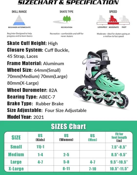 Patins Inline MetRoller Tamanho 38 - Foto 6