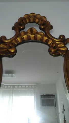 Belíssimo Espelho Dourado Antigo - Foto 2
