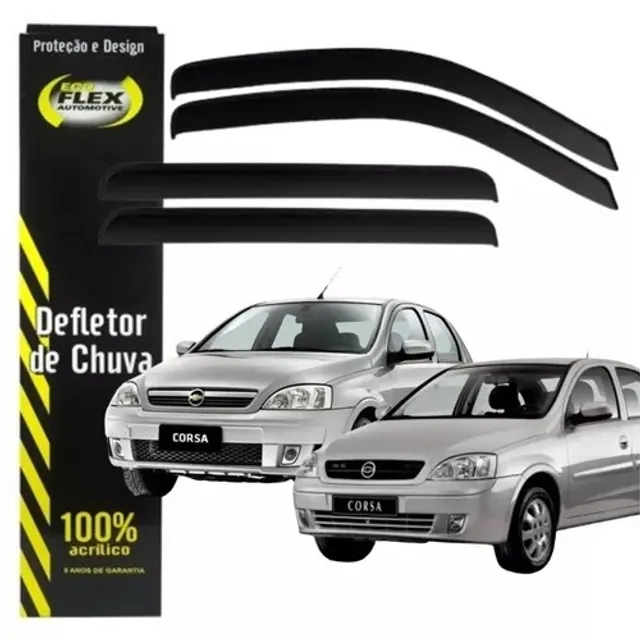 Defletor Calha Chuva Corsa Sedan Hatch Montana - Fumê 4 Prts