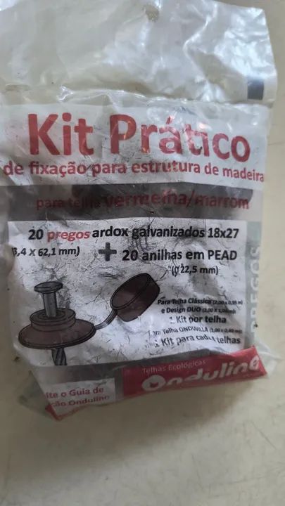 Lote de 9 pacotes com 20 conjunto Prático para Fixação telhas  Onduline