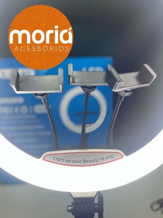 Iluminador Led Ring Light Grande 46cm 18 Polegadas Tripé 2.1<br> - Foto 2