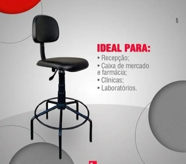 CADEIRA CAIXA BASICA COURO PRETO BAIXOU AVISTA R$ 499, *
