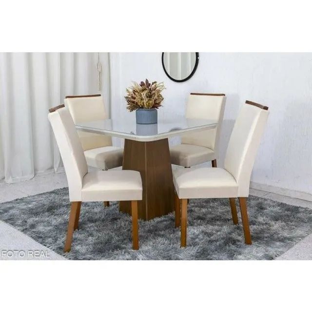 Mesa Jantar Luna  com 4 cadeiras !! Rf2117m - Foto 2