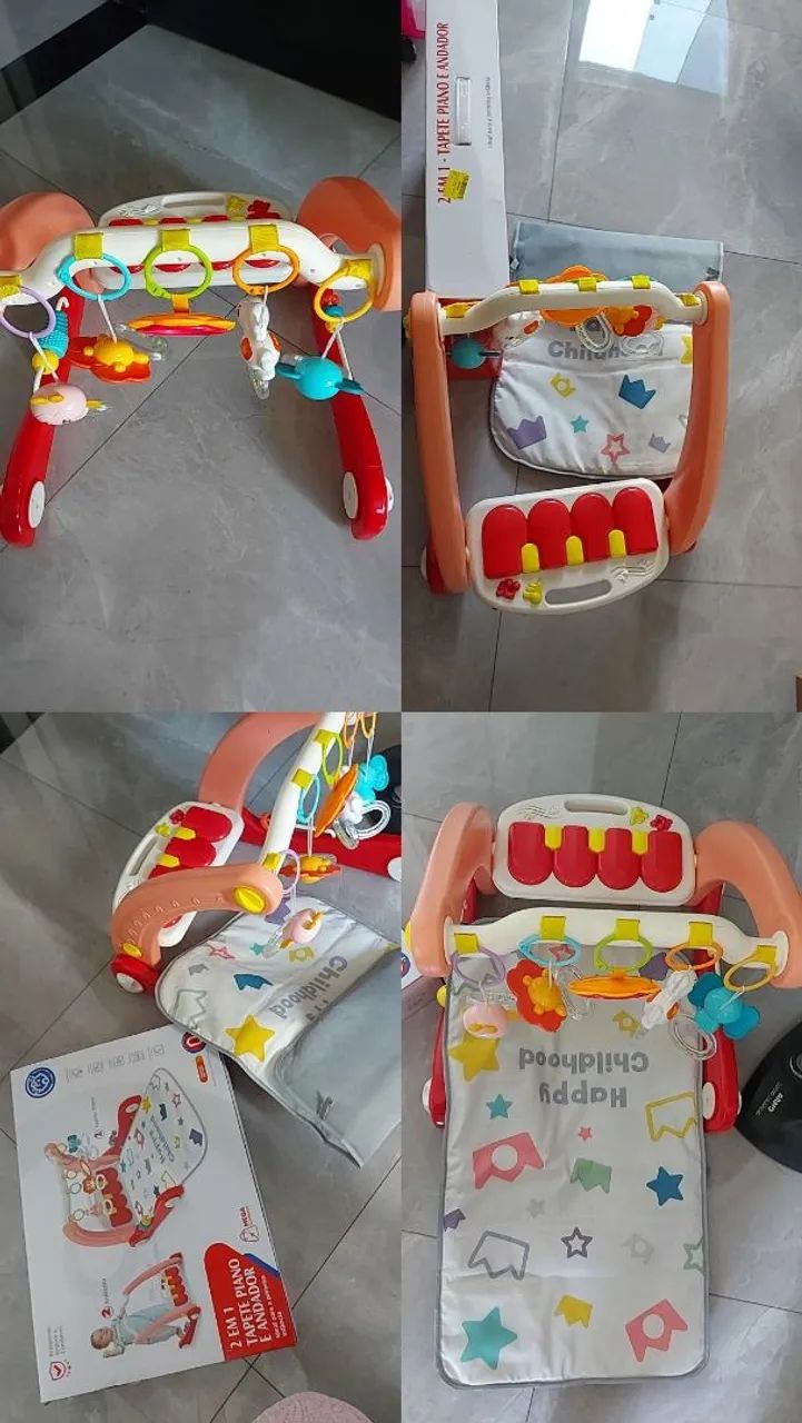 Tapetinho interativo, apartir de 0 mês,  E depois serve como andador ..
