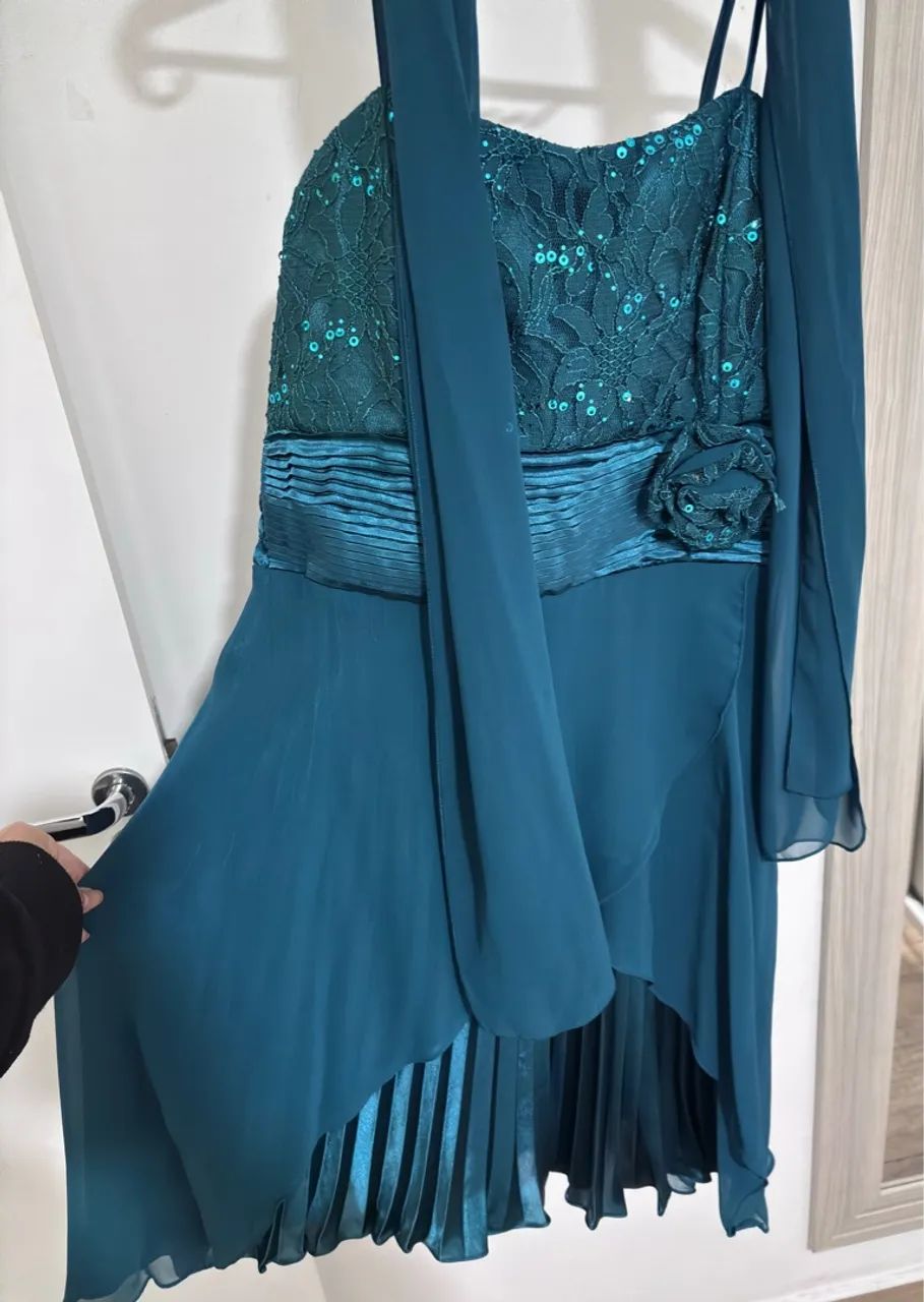 Vestido de festa azul turquesa - Foto 3