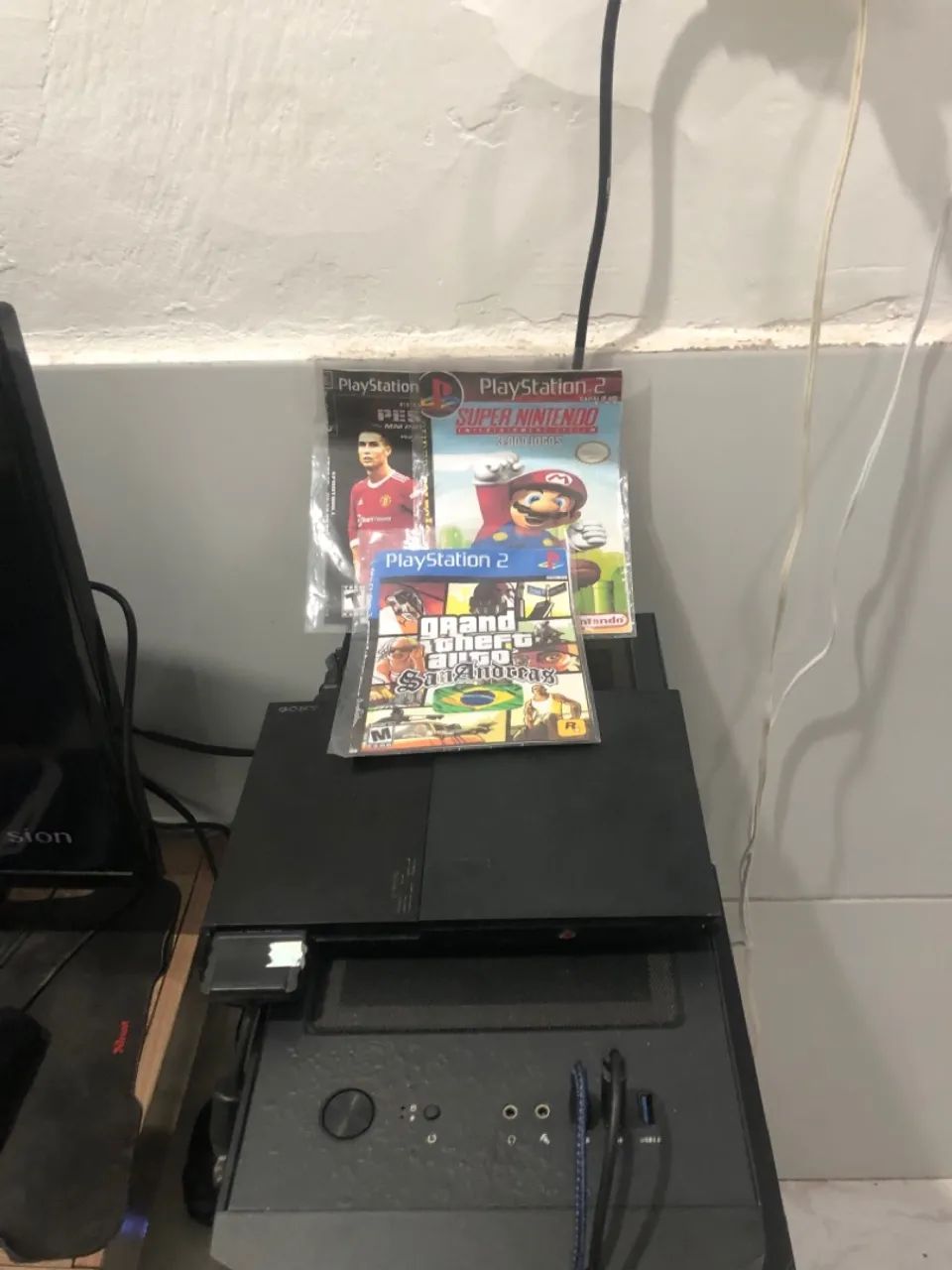 PS2 Original com 3 jogos e 2 controles  - Foto 5