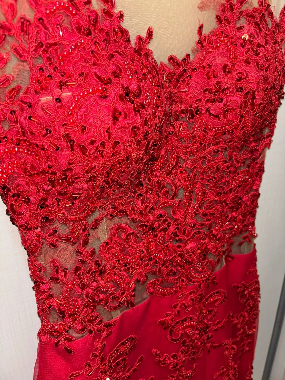 VESTIDO DE FESTA VERMELHO RENDA - Foto 2