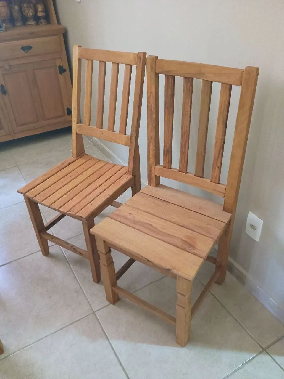 Conjunto de 3 peças em madeira maciça - Foto 5