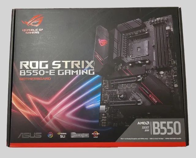Placa Mãe AM4 Asus ROG Strix B550-E Gaming Completa em Perfeito Estado
