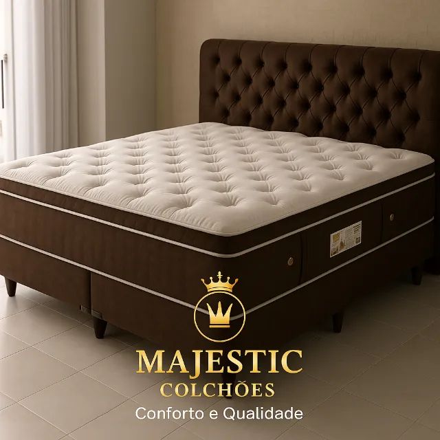 Cama premium com massageador + brinde box e cabeceira - ultimas unidades