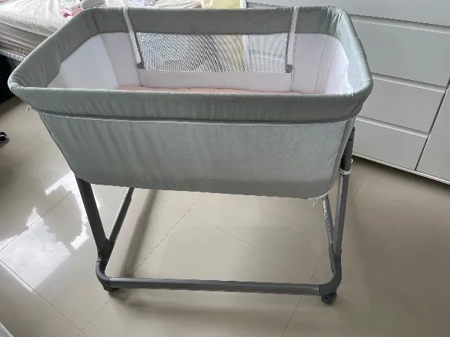 Berço Portátil Co-bed Cobed Cosco Kids 0 a 9kg Cinza Claro - Foto 4