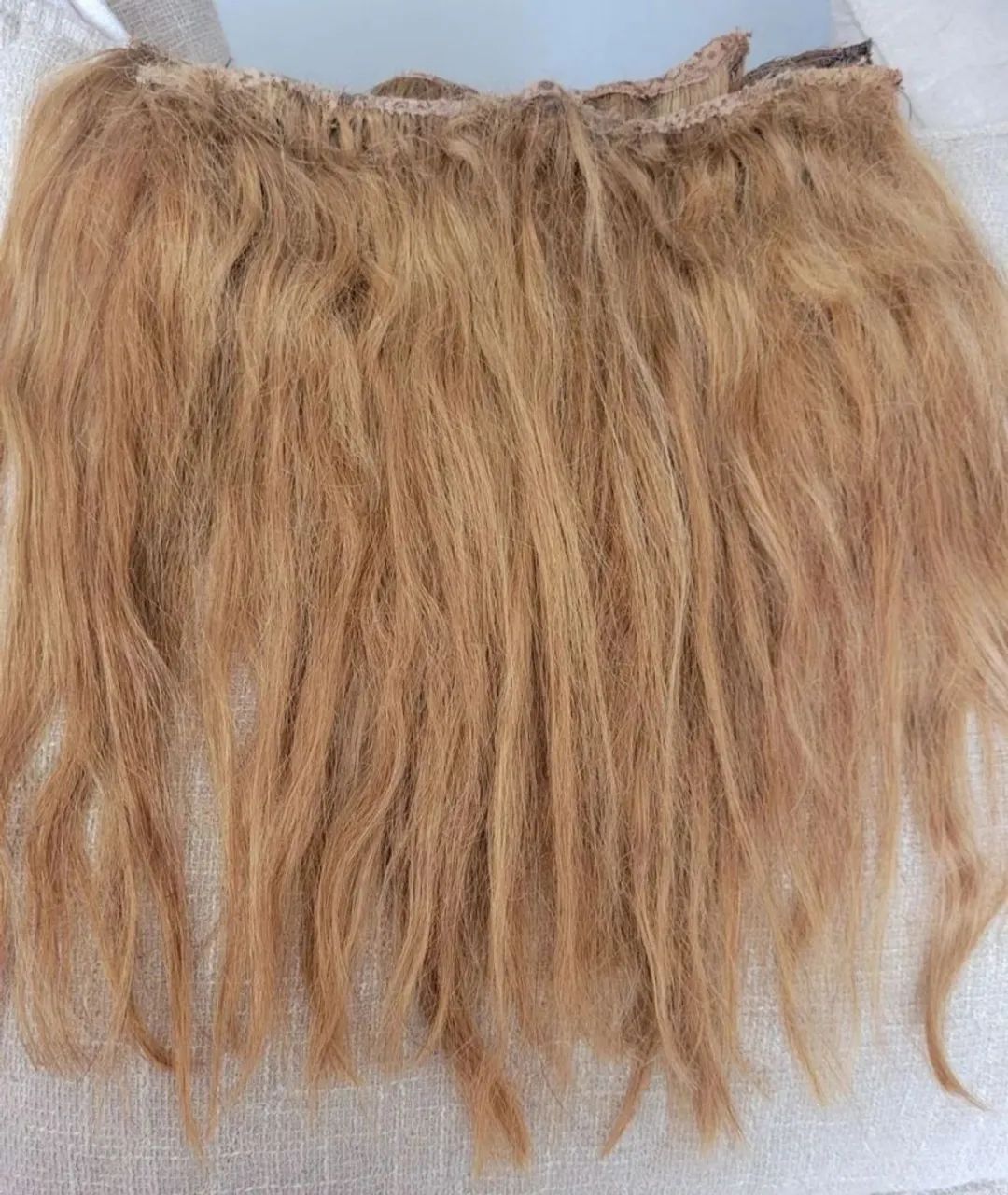 Cabelo humano loiro mel, 121g  peso, 37 cm comprimento,   - Foto 4