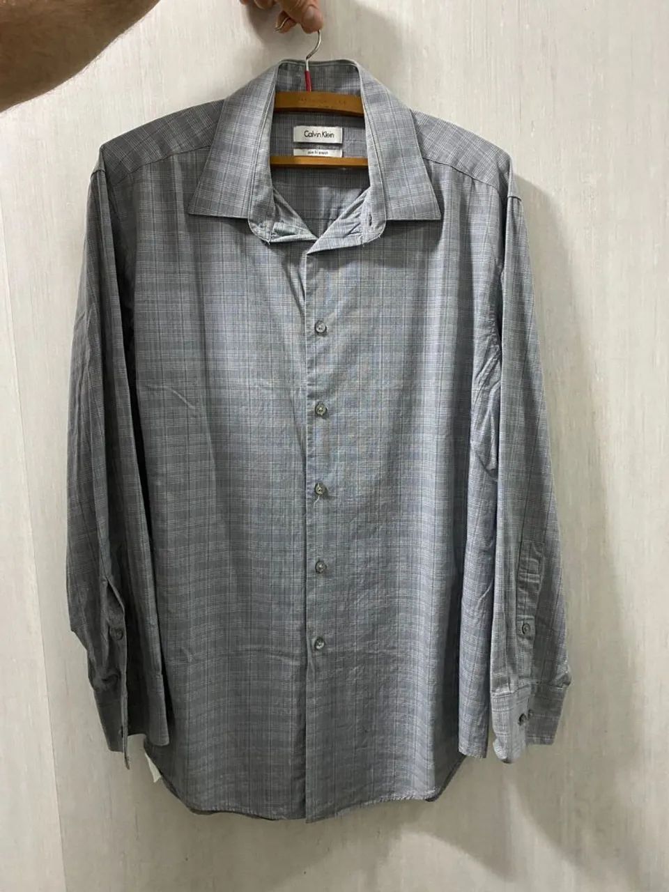Camisa Calvin Klein Cinza Xadrez