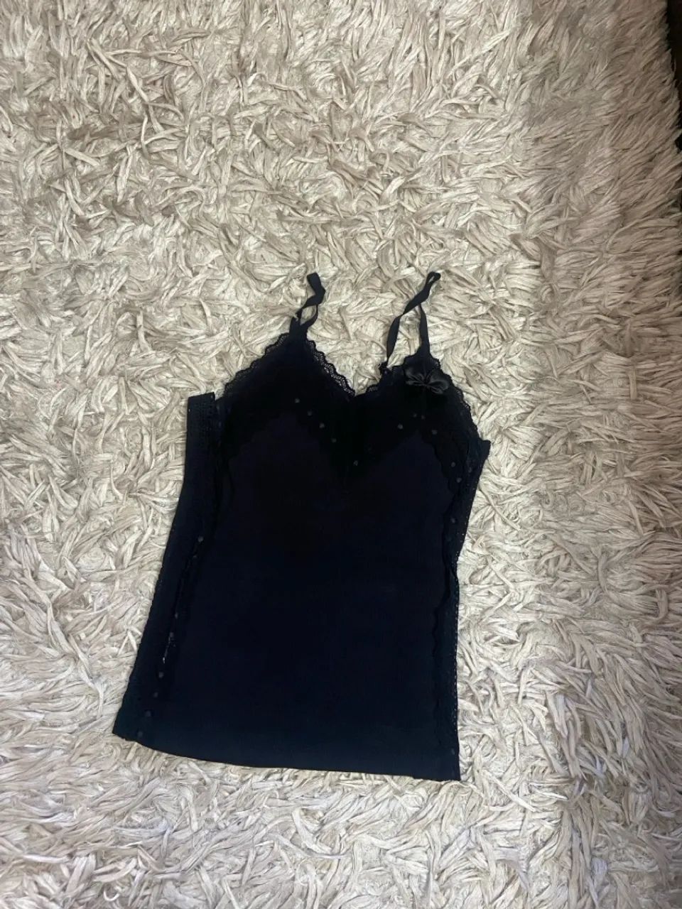 Blusa de alcinha com renda preta