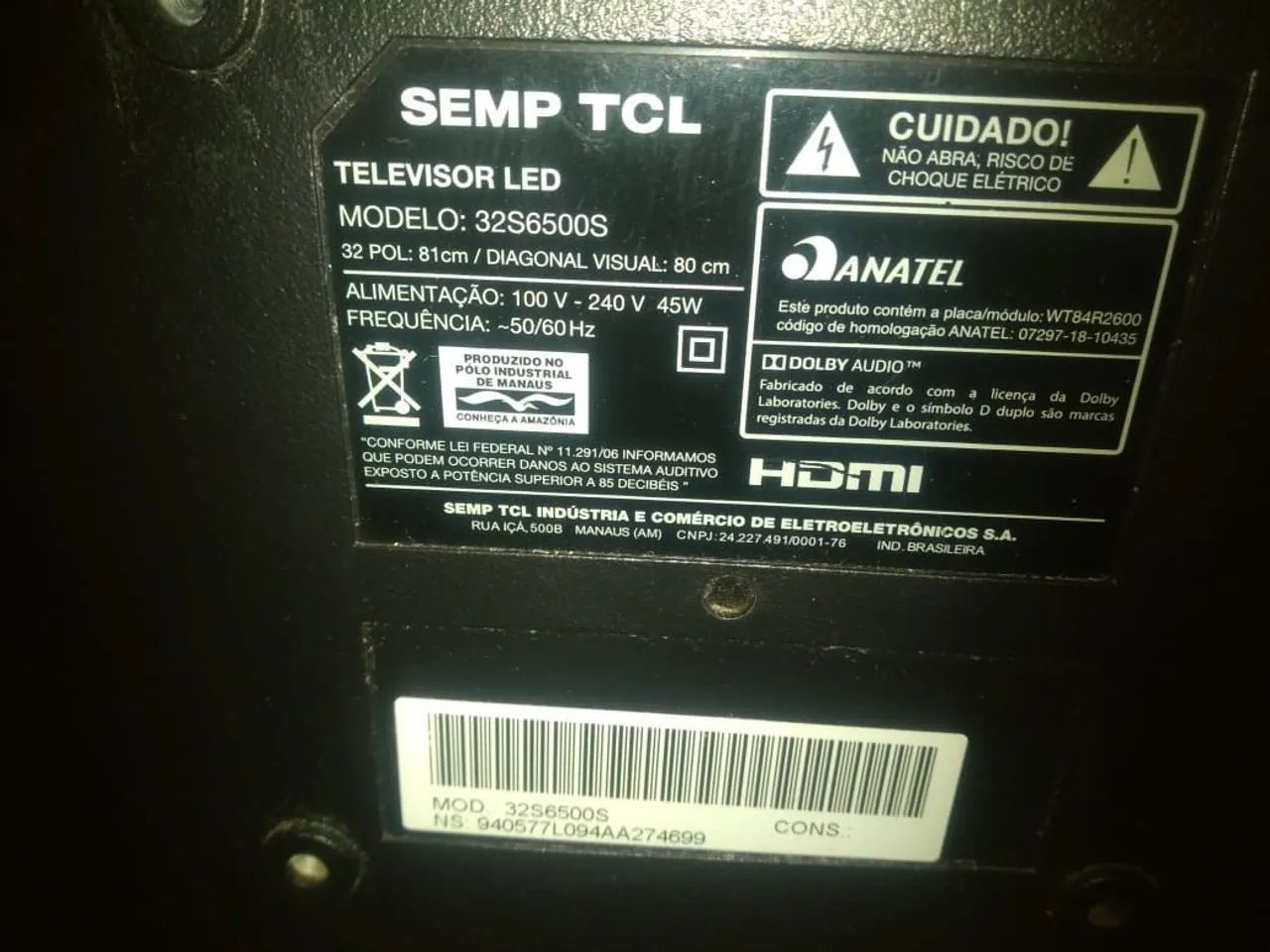 TV TCL Smart 32 com controle remotowifi YouTube Android bluetooth  - Foto 3