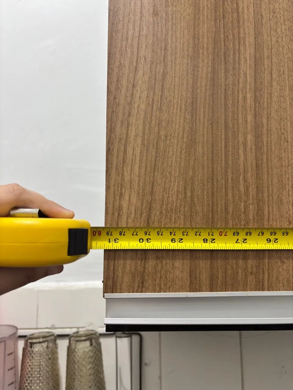 Kit Armário de cozinha chão e aéreo MDF preto com madeira - Foto 3