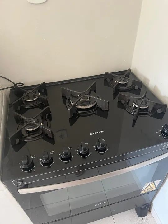 Fogão Atlas 5 Bocas Agile Glass Preto - Foto 3