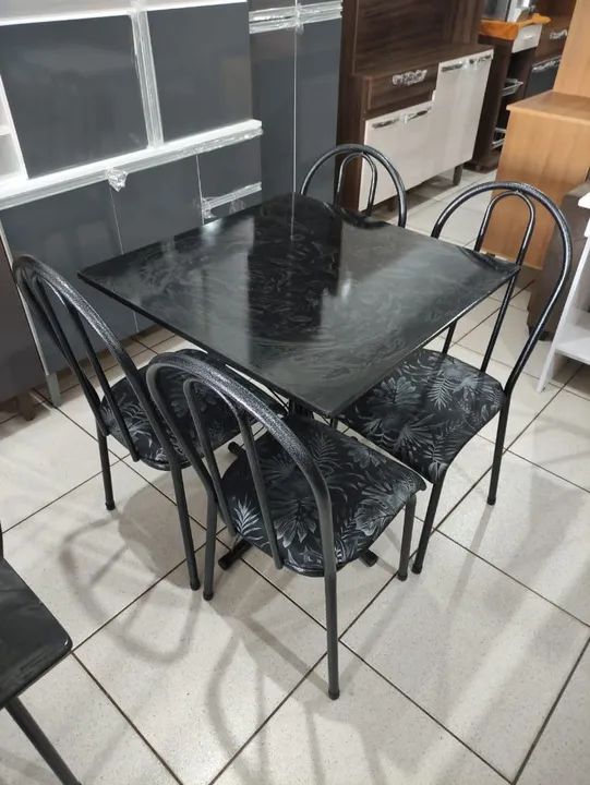 Mesa ardósia 4 cadeiras nova  - Foto 3