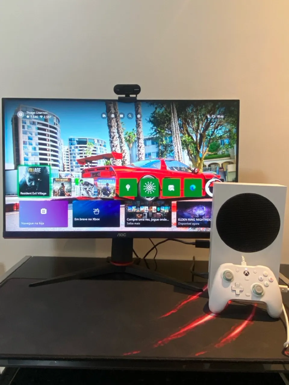 Xbox Series S + controle game sir com fio + cabo hdmi + caixa