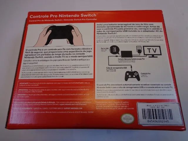 Nintendo Switch Pro Controller Original Novo Lacrado - Foto 3