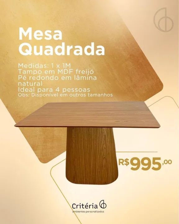Mesa de jantar com tampo em MDF Freijó  - Foto 4