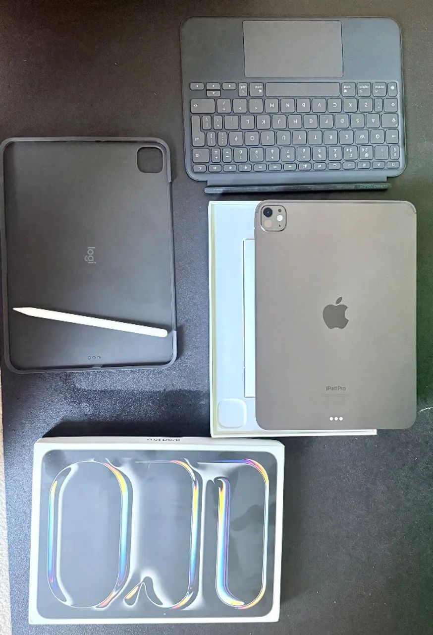 iPad Pro 11 M4, Preto-espacial + Apple Pencil Pro + Logitech Combo Touch