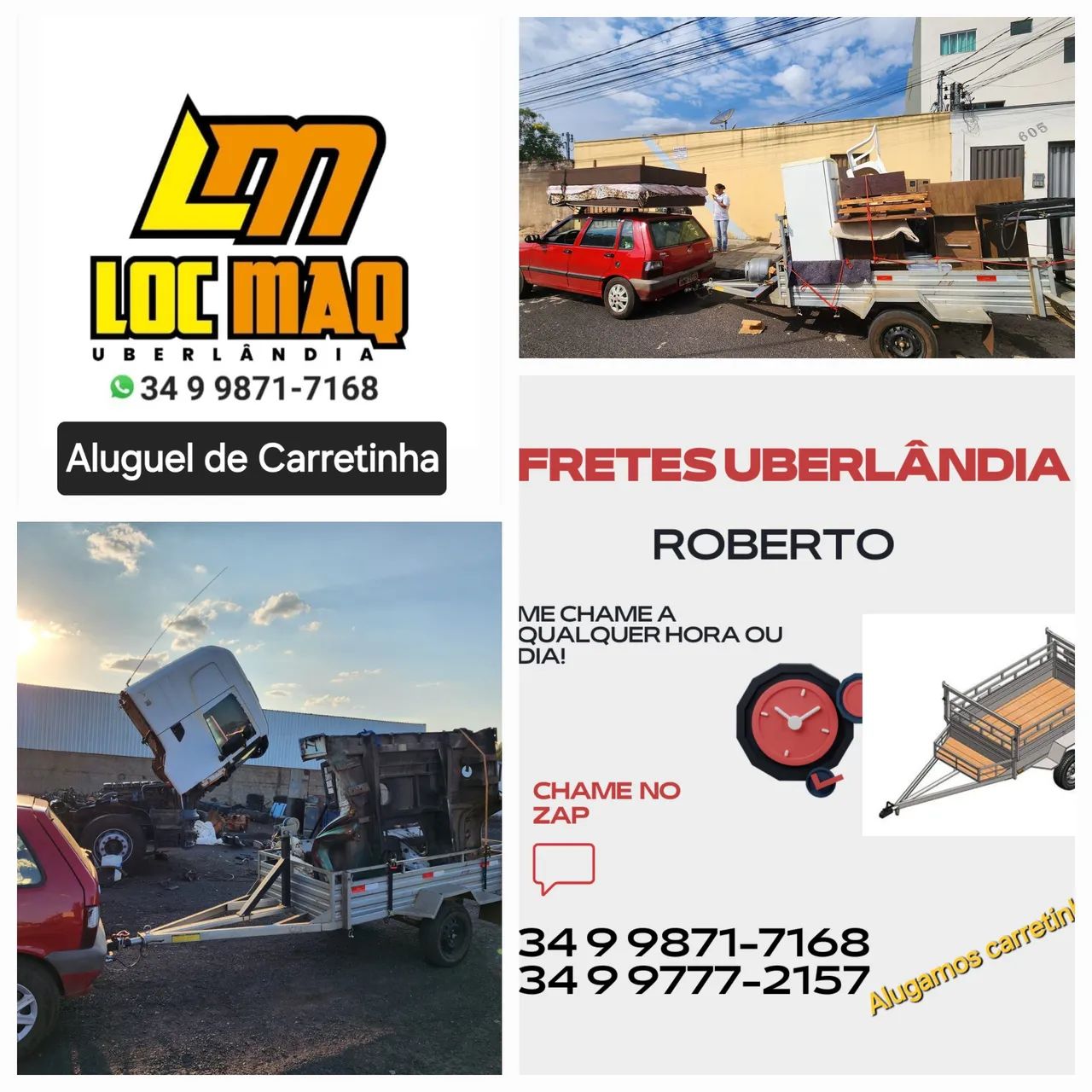 Frete Uberlândia/Locação Carretinha 