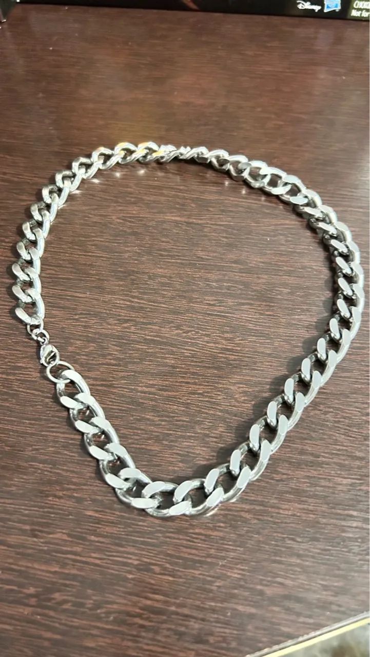 Cordão aço inox de corrente grossa + caixinha de brinde - Foto 3