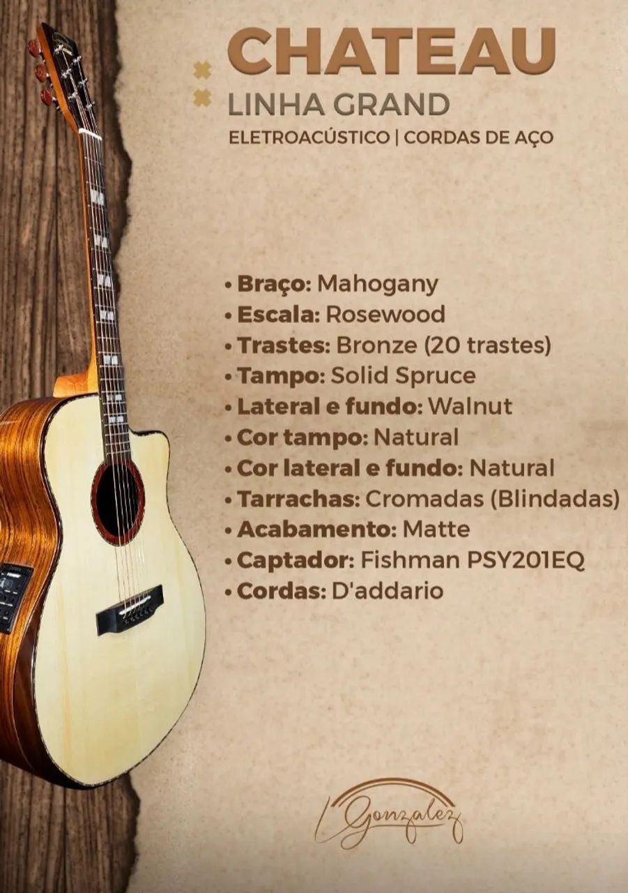 Violão Luthier Gonzalez Chateau - Foto 5