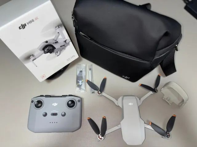 Drone DJI Mini 4K com pouco tempo de uso + Bolsa e prendedor de Hélices