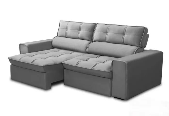 Sofá Nantes 2,20m Retrátil e Reclinável FAZEMOS ENTREGAS DF E ENTONO