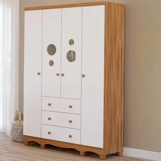 Roupeiro Infantil 100% MDF 4 Portas Bolinha 