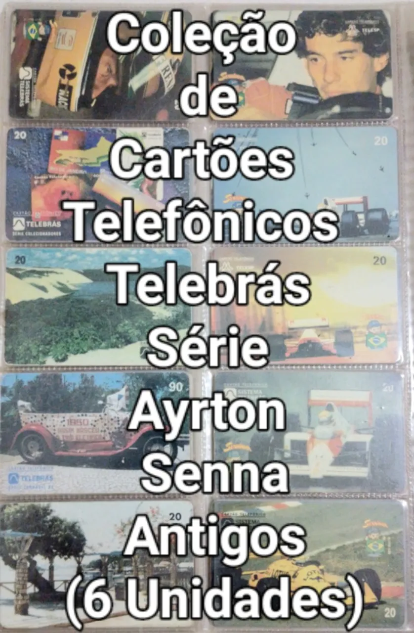Cartões Telefônicos Telebrás Série Ayrton Senna Antigos