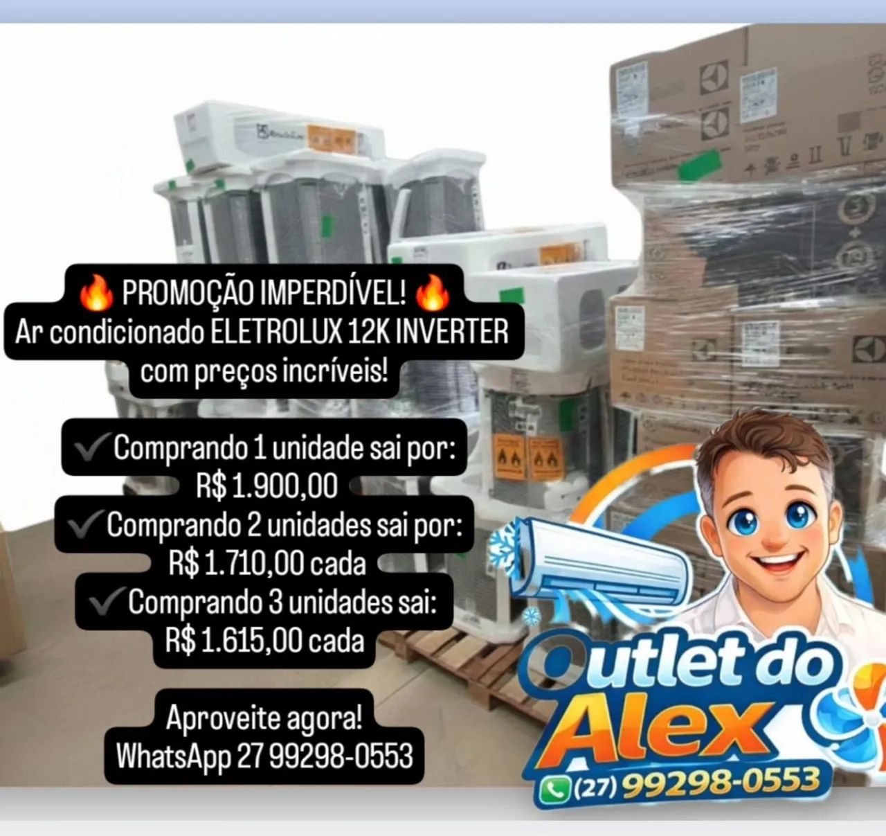 Ar condicionado Eletrolux 12 K- Novo