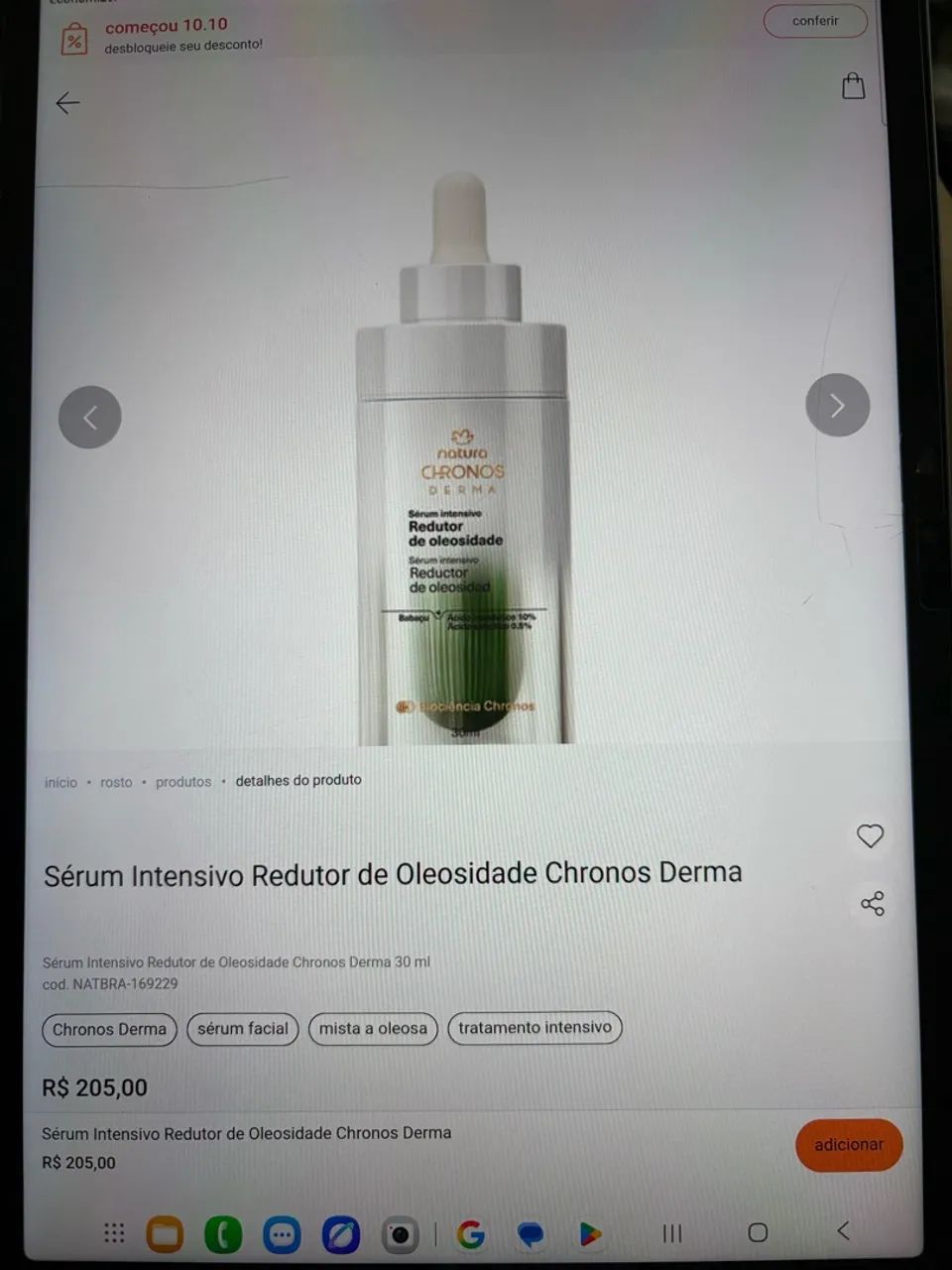 Redutor de oleosidade Natura Chronos - Foto 2