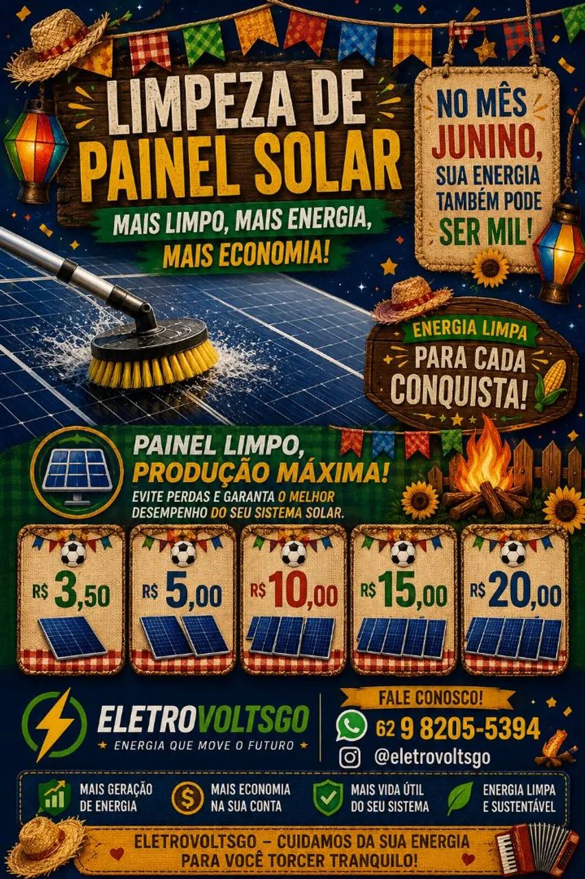 Limpeza de painéis solares 