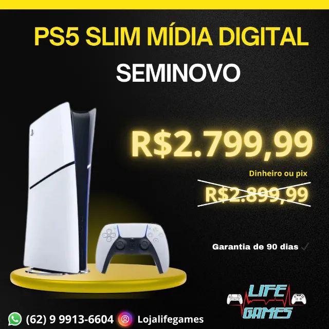 Playstation 5 Slim 1 Tera Mídia digital Semi novo com garantia