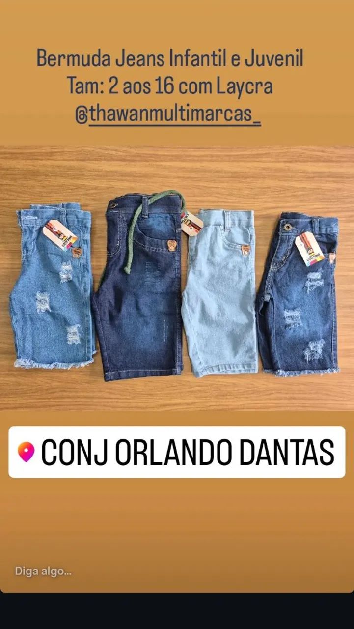 Bermudas Jeans Infantil e Juvenil