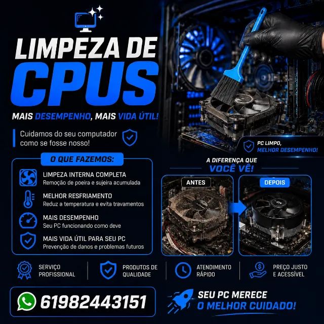 Limpeza Completa de Cpus e Manutenção 