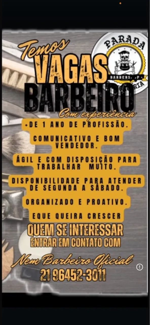 Vaga para barbeiro 